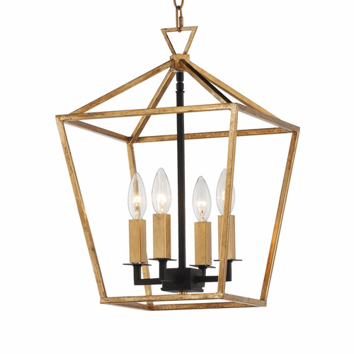 Maxim Abode 4-LT Mini Single-Tier Chandelier - Gold Leaf - 25152GLTXB