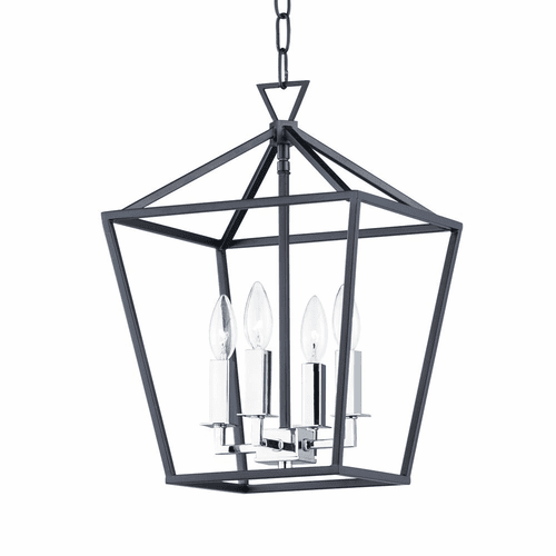 Maxim Abode 4-LT Mini Single-Tier Chandelier - Textured Black - 25152TXBPN