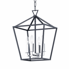 Maxim Abode 4-LT Mini Single-Tier Chandelier - Textured Black - 25152TXBPN