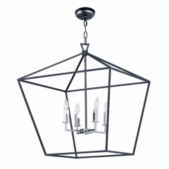 Maxim Abode 4-LT Single-Tier Chandelier - Textured Black - 25155TXBPN