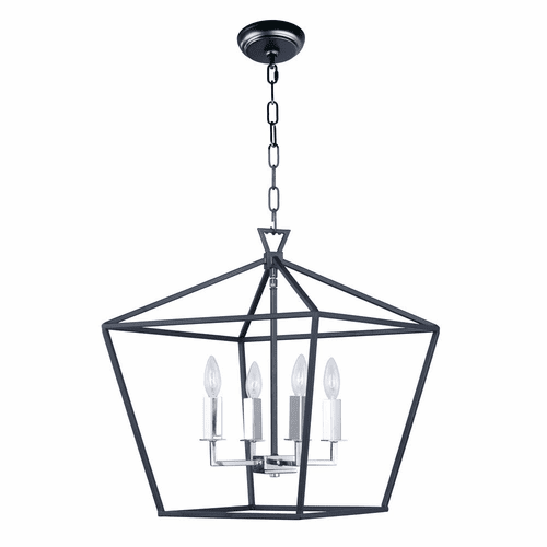 Maxim Abode 4-LT Single-Tier Chandelier - Textured Black - 25156TXBPN
