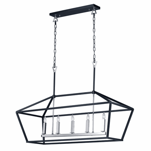 Maxim Abode 5-LT Single-Tier Chandelier - Textured Black - 25157TXBPN