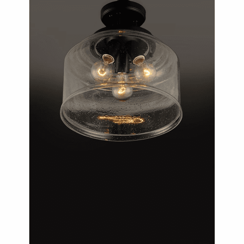 Maxim Acadia 3-Light Semi-Flush Mount - Black - 12271CDBK