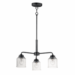 Maxim Acadia 3-LT Semi-FlushChandelier - Black - 12260CDBK