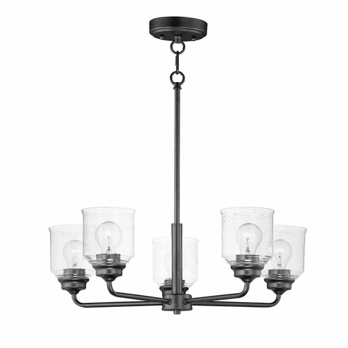 Maxim Acadia 5-LT Single-Tier Chandelier - Black - 12266CDBK