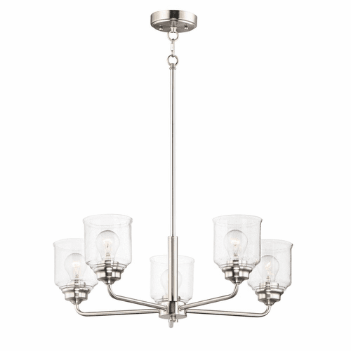 Maxim Acadia 5-LT Single-Tier Chandelier - Satin Nickel - 12266CDSN
