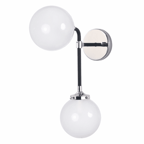 Maxim Atom 2-LT Wall Sconce - Black / Polished Nickel - 24722WTBKPN