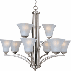 Maxim Aurora 9-LT Multi-Tier Chandelier - Satin Nickel - 20096FTSN