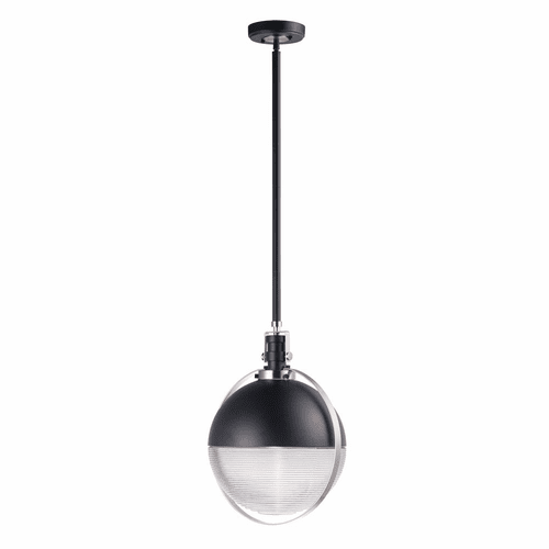 Maxim Axiom 1-LT LED Pendant - Black / Satin Nickel - 10080CLBKSN