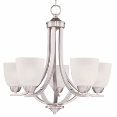 Maxim Axis 5-LT Single-Tier Chandelier - Satin Nickel - 11225FTSN