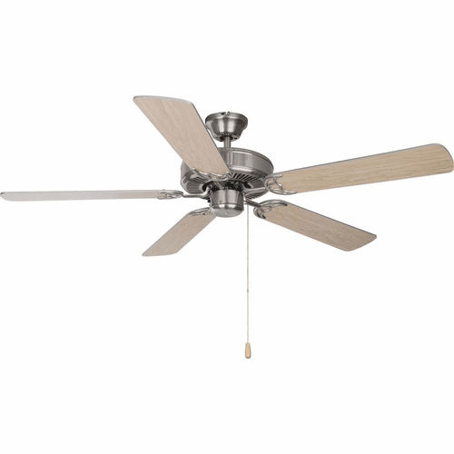 Maxim Basic-Max 52" Ceiling Fan, Silver/Maple Blades - Satin Nickel - 89905SNSM