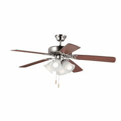 Maxim Basic-Max 52" Ceiling Fan w/4LT LED Fan Kit - Stn Nickel - 89907FTSNWP