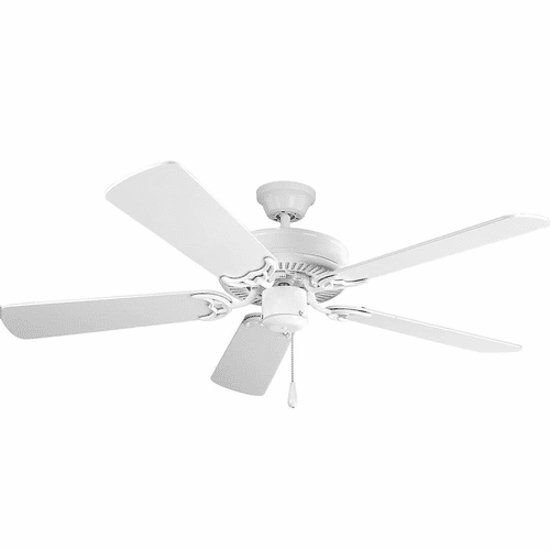 Maxim Basic-Max 52" Ceiling Fan White/Light Oak Blades - Matte White - 89905MW