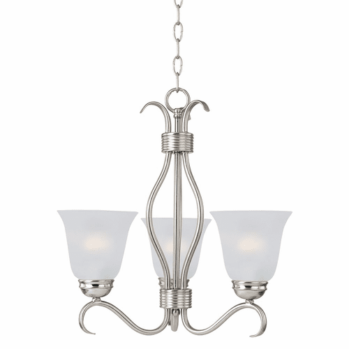 Maxim Basix 3-Light Chandelier - Satin Nickel - 10123FTSN