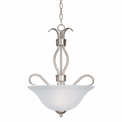 Maxim Basix 3-Light Invert Bowl Pendant - Satin Nickel - 10121FTSN