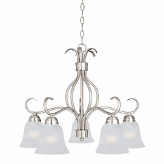 Maxim Basix 5-Light Chandelier - Satin Nickel - 10124FTSN Maxim Basix 5-Light Chandelier - Satin Nickel - 10124FTSN