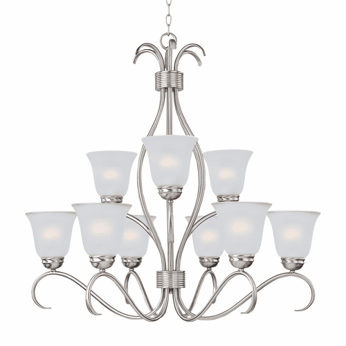 Maxim Basix 9-Light Chandelier - Satin Nickel - 10128FTSN