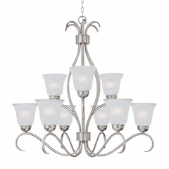 Maxim Basix 9-Light Chandelier - Satin Nickel - 10128FTSN