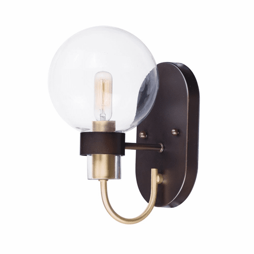 Maxim Bauhaus 1-LT Wall Sconce - Bronze / Satin Brass - 30511CLBZSBR