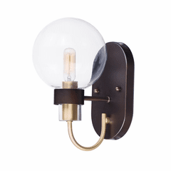 Maxim Bauhaus 1-LT Wall Sconce - Bronze / Satin Brass - 30511CLBZSBR