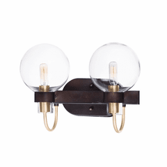 Maxim Bauhaus 2-LT Bath Vanity Light - Bronze / Satin Brass - 30512CLBZSBR