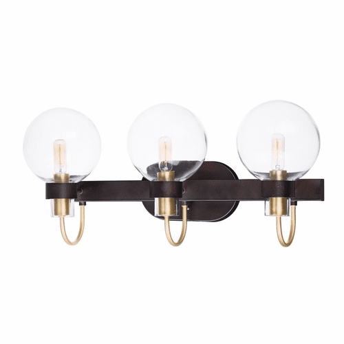 Maxim Bauhaus 3-LT Bath Vanity Light - Bronze / Satin Brass - 30513CLBZSBR