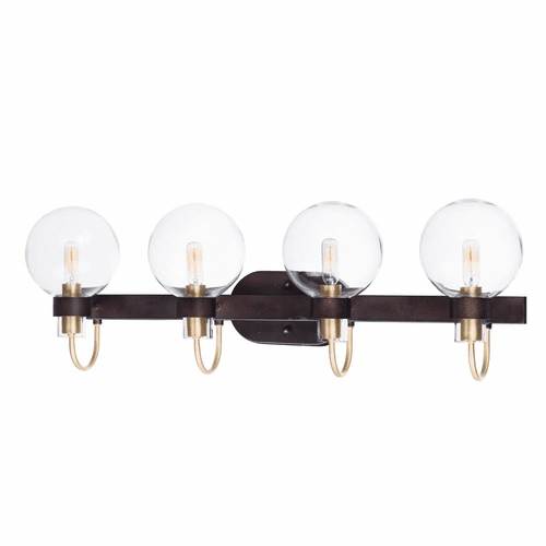 Maxim Bauhaus 4-LT Bath Vanity Light - Bronze / Satin Brass - 30514CLBZSBR
