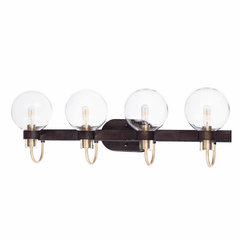 Maxim Bauhaus 4-LT Bath Vanity Light - Bronze / Satin Brass - 30514CLBZSBR