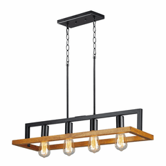 Maxim Black Forest 4-LT Linear Chandelier - Black / Ashbury - 10307BKASB