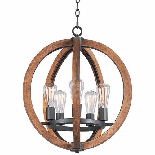 Maxim Bodega Bay 5-LT Single-Tier Chandelier - Anthracite - 20917APAR