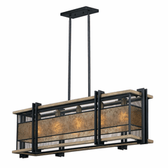 Maxim Boundry 5-LT Linear Pendant - Black/Barn Wood/Antique Brass - 27567BKBWAB