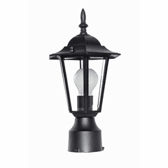 Maxim Builder Cast 1-LT Outdoor Pole/Post Lantern - Black - 3001CLBK