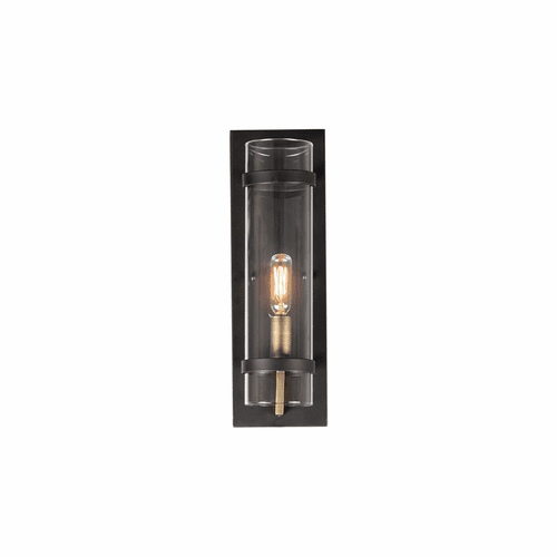 Maxim Capitol 1-Light Wall Sconce - Black / Antique Brass - 2640BKAB