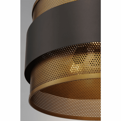 Maxim Caspian 3-Light Pendant - Oil Rubbed Bronze / Antique Brass - 31204OIAB