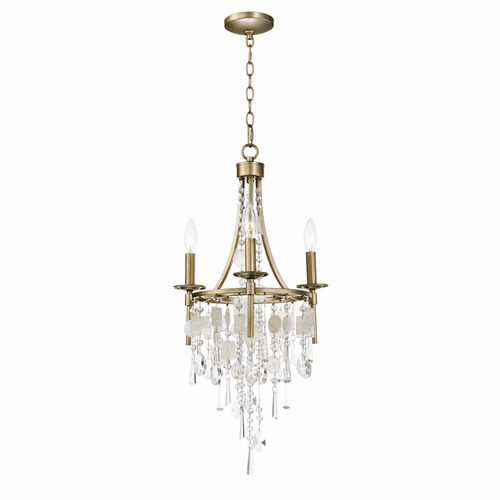Maxim Cebu 3-LT Chandelier - Capiz / Gold Silver - 14423CZGS