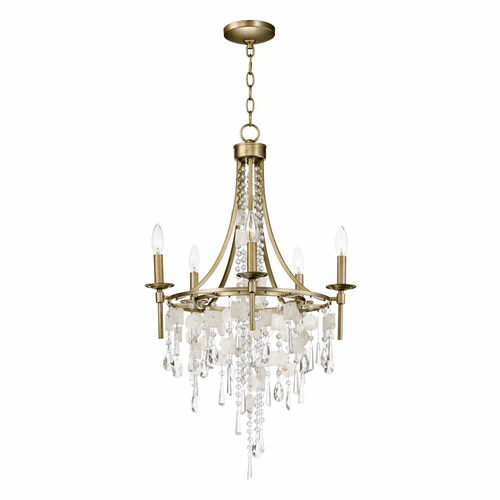 Maxim Cebu 5-LT Chandelier - Capiz / Gold Silver - 14425CZGS