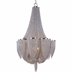 Maxim Chantilly 10-LT Single-Tier Chandelier - Polished Nickel - 21465NKPN