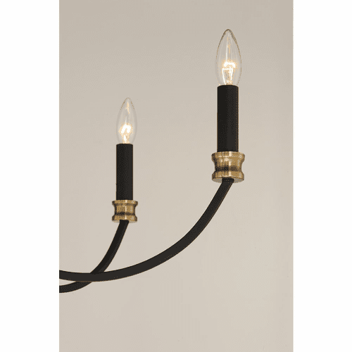 Maxim Charlton 9-Light Chandelier - Black / Antique Brass - 11377BKAB