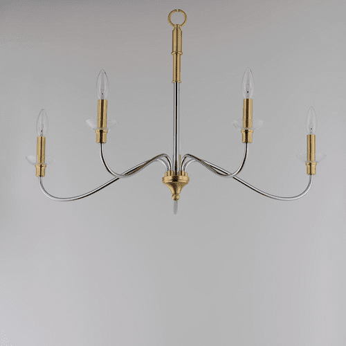 Maxim Clarion 5-Light Chandelier - Polished Chrome / Satin Brass - 25375CLPCSBR