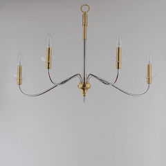 Maxim Clarion 5-Light Chandelier - Polished Chrome / Satin Brass - 25375CLPCSBR