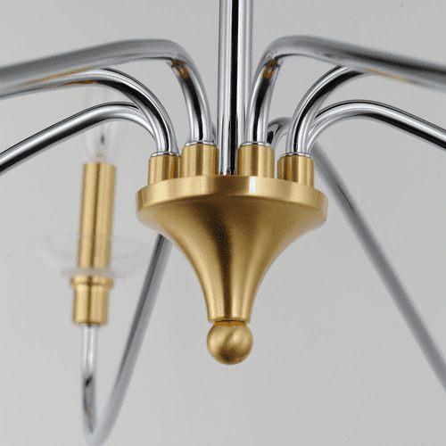 Maxim Clarion 8-Light Chandelier - Polished Chrome / Satin Brass - 25378CLPCSBR