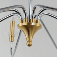 Maxim Clarion 8-Light Chandelier - Polished Chrome / Satin Brass - 25378CLPCSBR