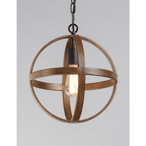 Maxim Compass 1-Light Single Pendant - Antique Pecan / Black - 27571APBK