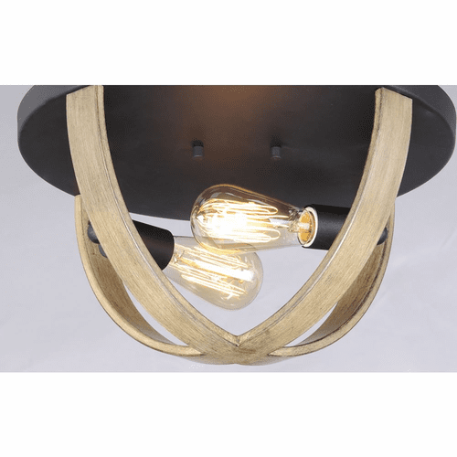 Maxim Compass 2-Light Outdoor Flush Mount - Barn Wood / Black - 27570BWBK
