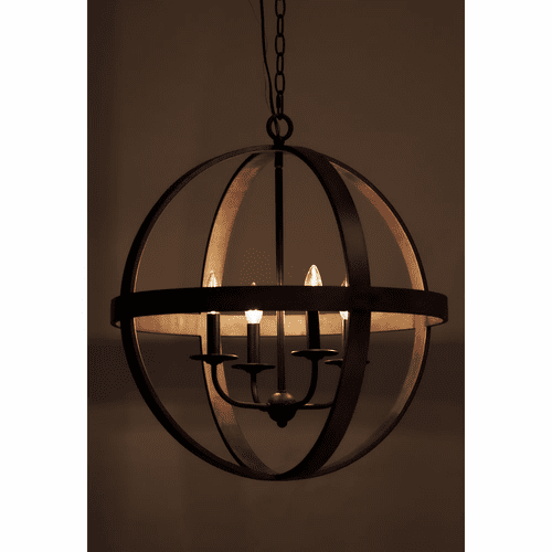 Maxim Compass 4-Light Pendant - Antique Pecan / Black - 27574APBK