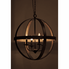 Maxim Compass 4-Light Pendant - Antique Pecan / Black - 27574APBK