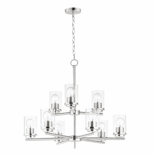 Maxim Corona 9-Light Chandelier - Satin Nickel - 10206CLSN