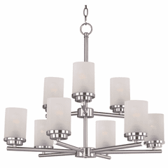 Maxim Corona 9-LT Multi-Tier Chandelier - Satin Nickel - 10206FTSN Maxim Corona 9-LT Multi-Tier Chandelier - Satin Nickel - 10206FTSN