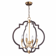 Maxim Crest 4-LT Chandelier - Oil Rubbed Bronze / Antique Brass - 20293OIAB