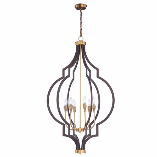 Maxim Crest 6-LT Chandelier - Oil Rubbed Bronze / Antique Brass - 20296OIAB